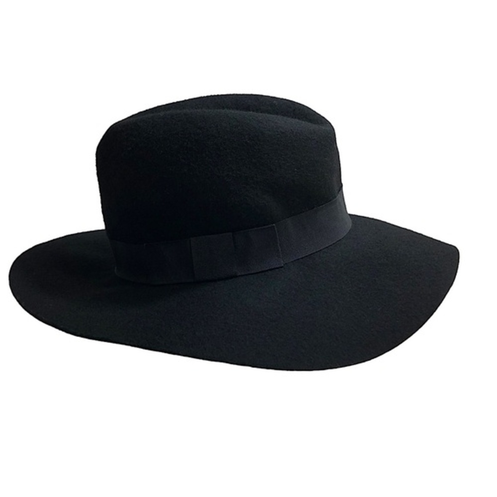 Kendall & Kylie Wool Felt Floppy Brim Black Style Winter Hat
